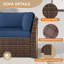 Ensemble de conversation modulaire en rotin pour 10 personnes avec coussins-476941510