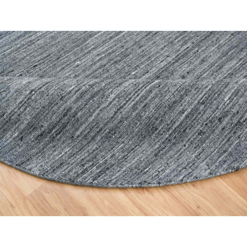 Shundell One-of-a-Kind 8' New Age Round Wool Area Rug Gray
