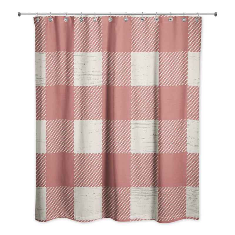 Rideau de douche simple Nahshun, Rouge