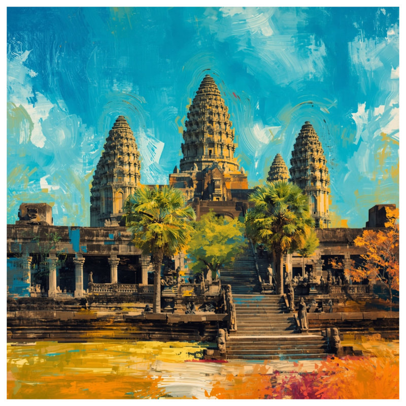 Rideaux de douche Angkor Wat, 70in W x 93in H