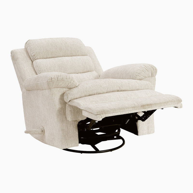 Rosalee 41" Modern & Contemporary Recliner - Textured Microfiber Swivel Glider Recliner with Comfortable Padding and Effortless Pull-Handle Reclining Mechanism.