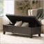 Banc repose-pieds avec rangement, polyuréthane brun foncé-930389700