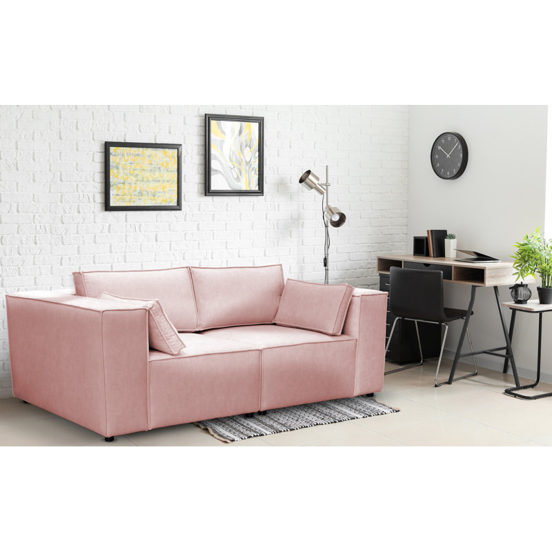 Natan 3 Seater Corner Sofa , Pink