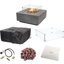 Albany 36" Square Gas Fire Pit Table with Glass Windscreen, Burner Lid, & Cover-108682756