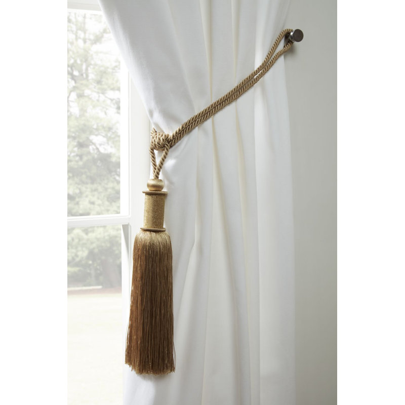 Jayda Charcoal Polyester 60cm Curtain Holdback/Tieback, Gold