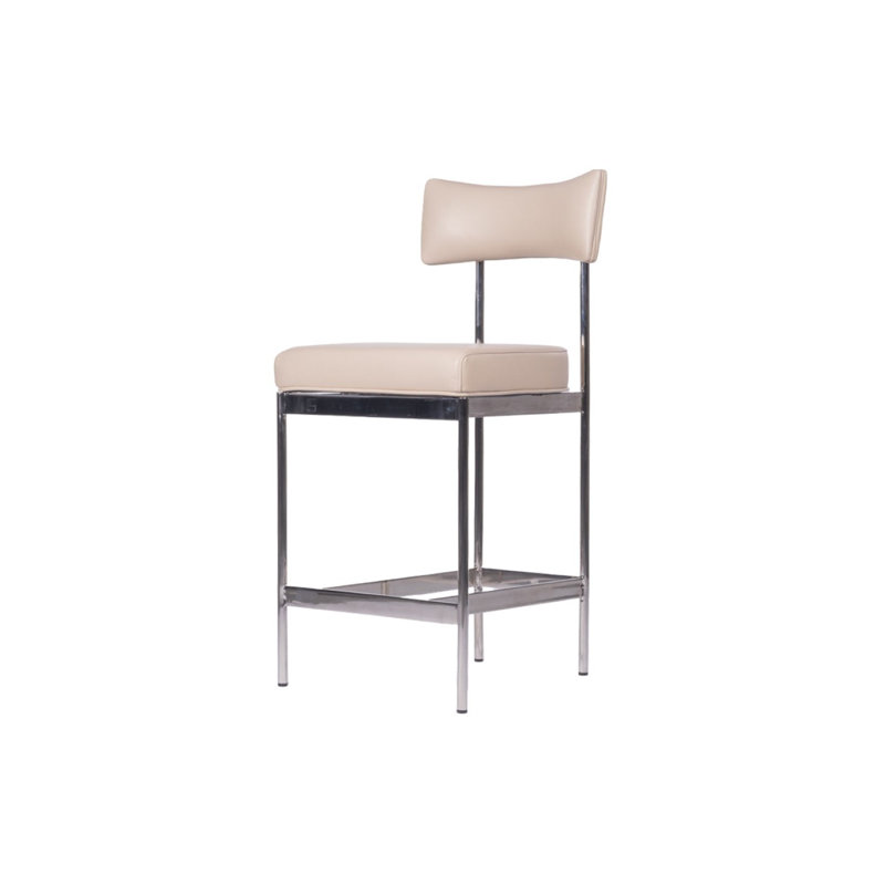 Luna Upholstered Stool with Metal Frame