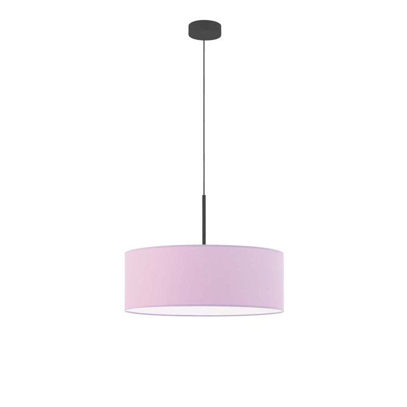 Aubryn 3 - Light Drum Pendant, Light Violet, 120cm H x 40cm W x 40cm D, Black