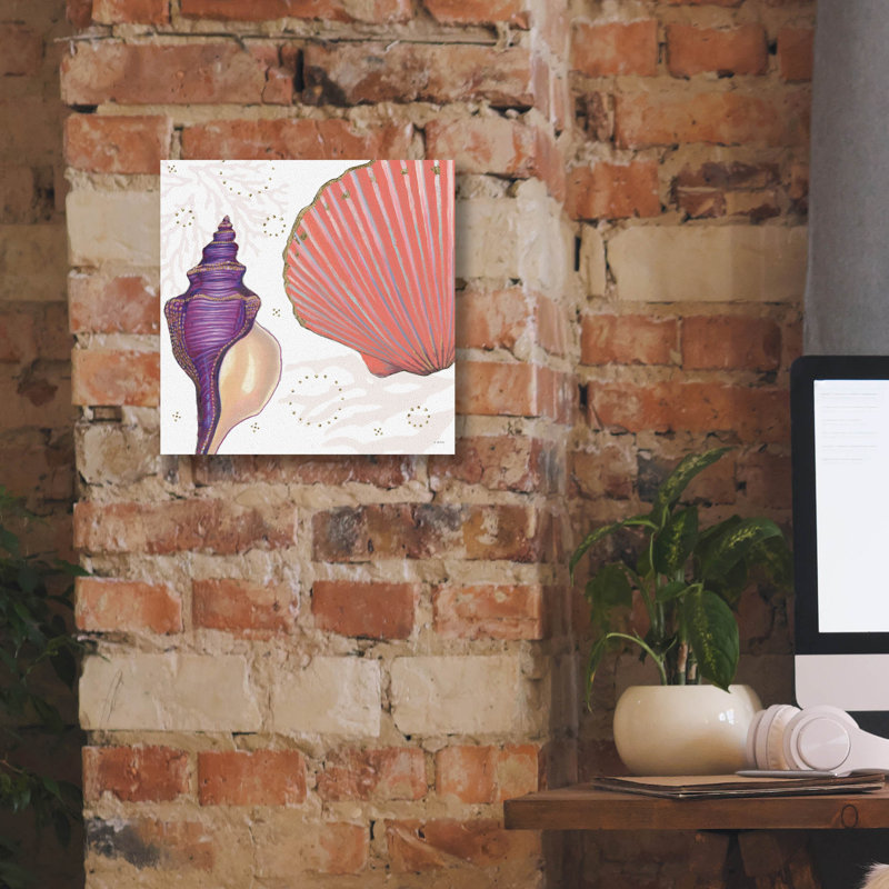 «Shimmering Shells 1» par James Wiens, art mural sur toile, 12" H x 12" W