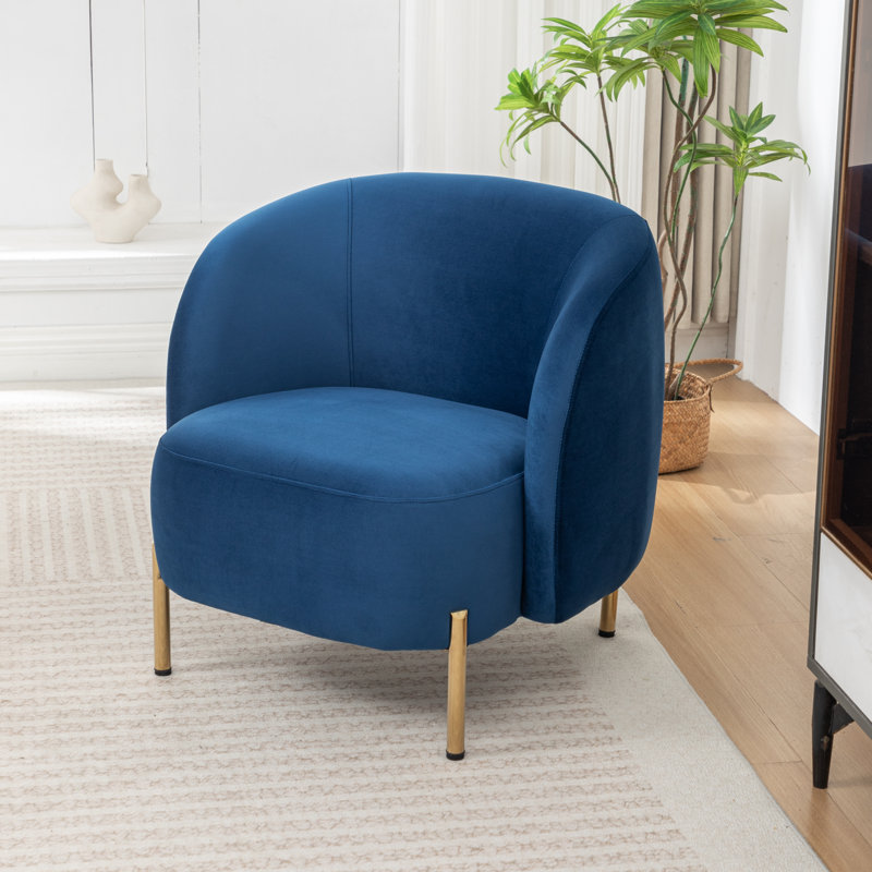 Chaise d'appoint rembourrée Edward, Marine