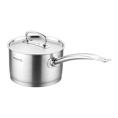 Casserole en acier inoxydable de 3,8 litres avec couvercle en argent Korkmaz Proline Professional Series