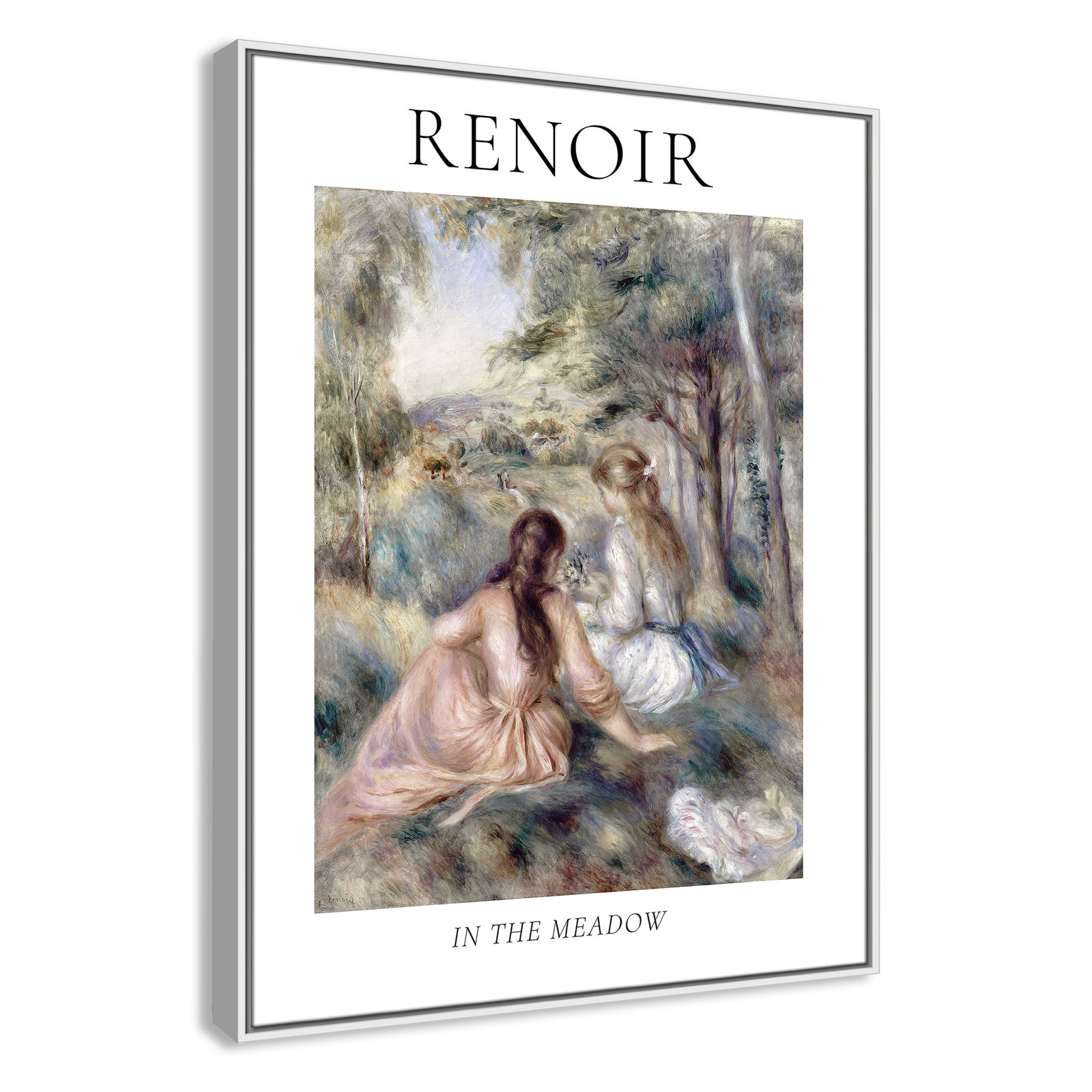 Old Masters Collection "In the Meadow" Print, White Floater Frame, No, 41.5" H x 31.5" W x 2" D