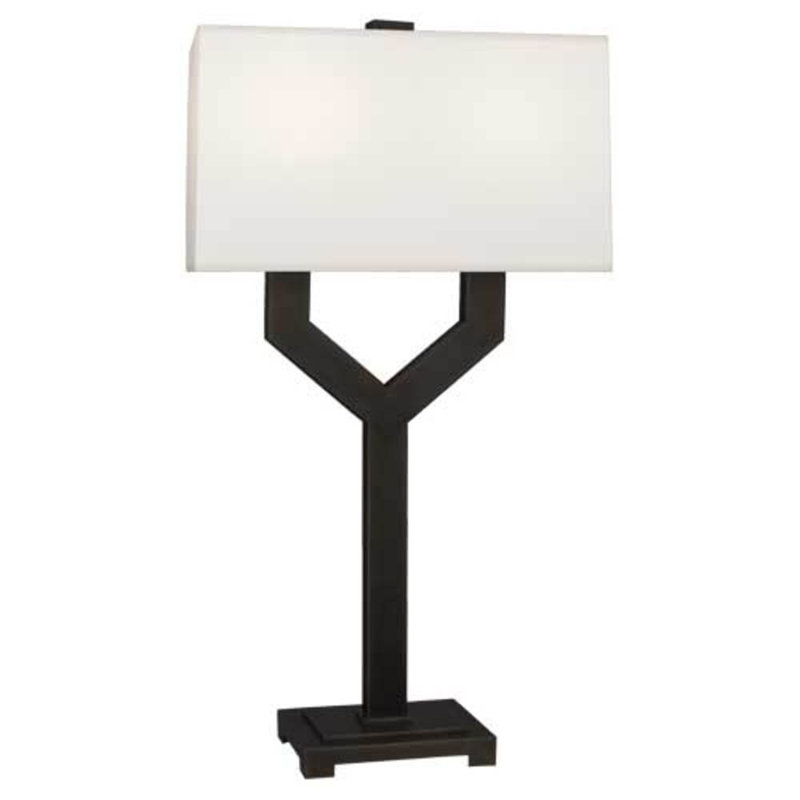 Lampe de table 34,25 po Valerie, Bronze patiné foncé, Blanc