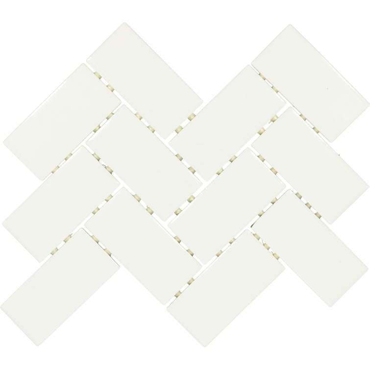 Itona 2" x 4" Ceramic Herringbone Mosaic in Matte Ideal Gray