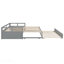 Lit de jour extensible avec couchette, lit de jour en bois avec couchette, gris-341313184
