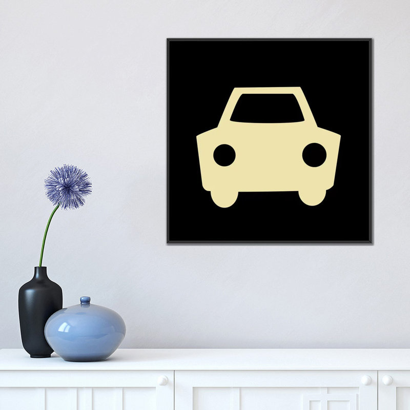 Art pour enfants «Kids Beep Beep Ca», reproduction sur toile tendue, H 18 po x l 18 po x P 1,5 po, Toile avec cadre noir