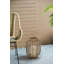 8.7X8.7X11.8" Brown Poly Rattan Lantern With White LED Candle-121125090