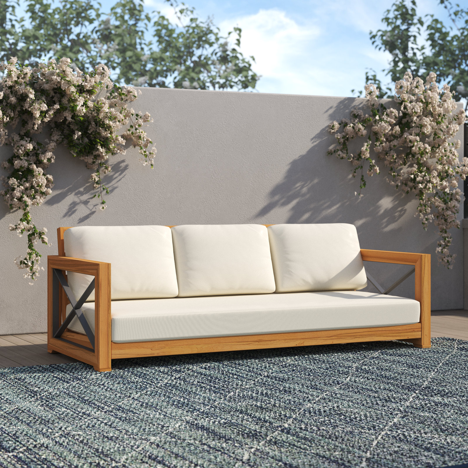 Vella 84" Teak Patio Sofa