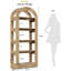 70.86" Tall 5-Tier Teak Arched Bookshelf