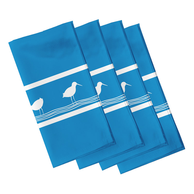 Ensemble de 4 serviettes de bain à imprimé animal Hancock Bird Walk, bleu