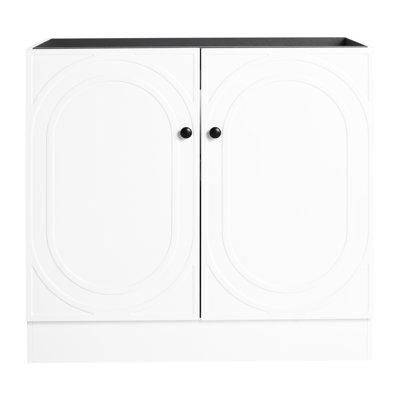 Armoire de salle de bain moderne 36 po - Contreplaqué blanc, portes en contreplaqué à fermeture douce 36 po,