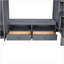 Structure de lit double pleine grandeur avec garde-robe, table de rangement basse et escalier de rangement-107287774