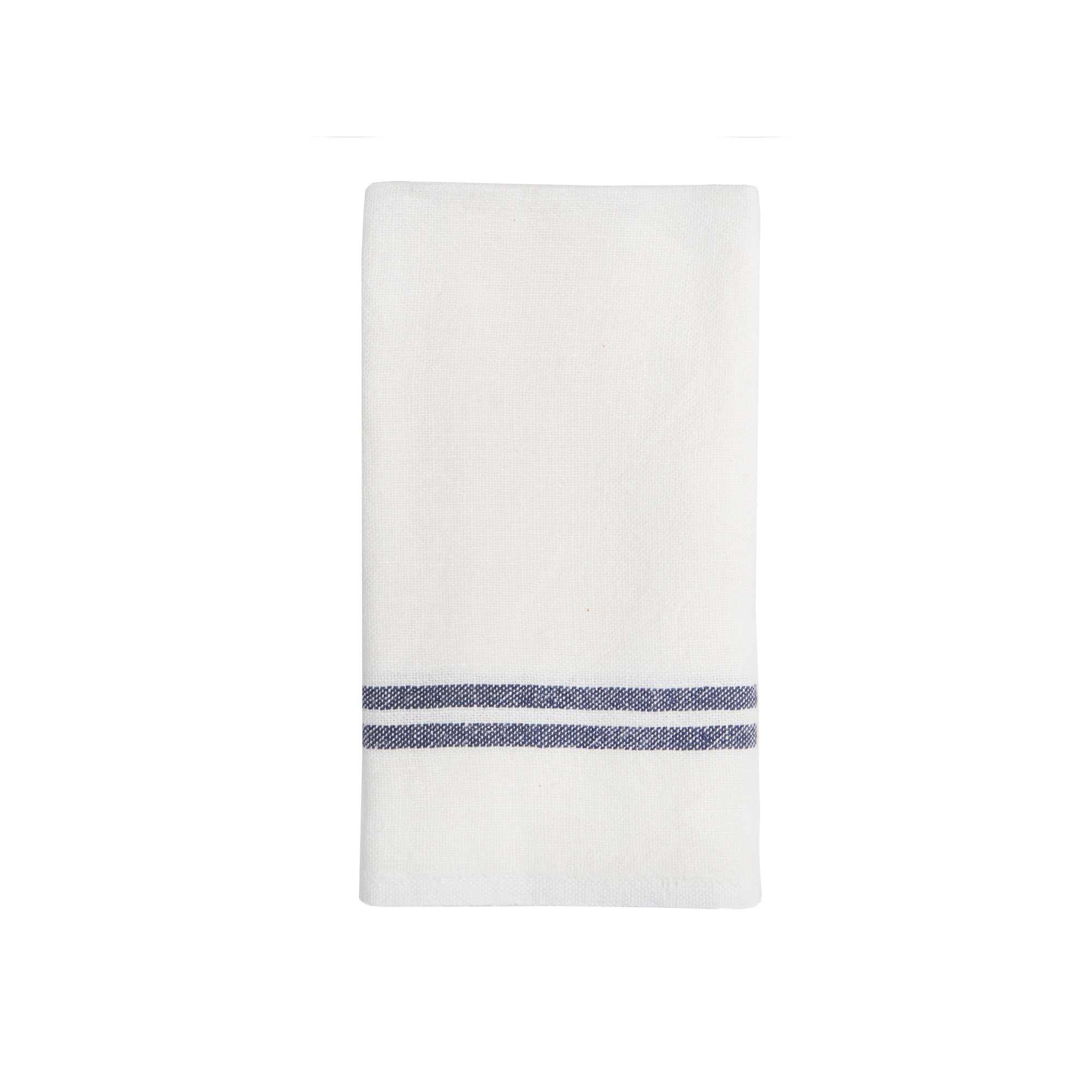 Brookline Stripe Tea Towel Kitchen Towel, Ivory/Navy