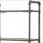 Bookshelf, Industrial 5-Shelf Wood + Metal, Antique Oak &amp; Light Grey, 63.5"H | Open Back