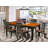 7 Piece Kitchen Table Set Consist of a Rectangle Dining Table with Butterfly Leaf and 6 Faux Leather Dining Room Chairs, Black & Cherry-20549025-49668344-132943746