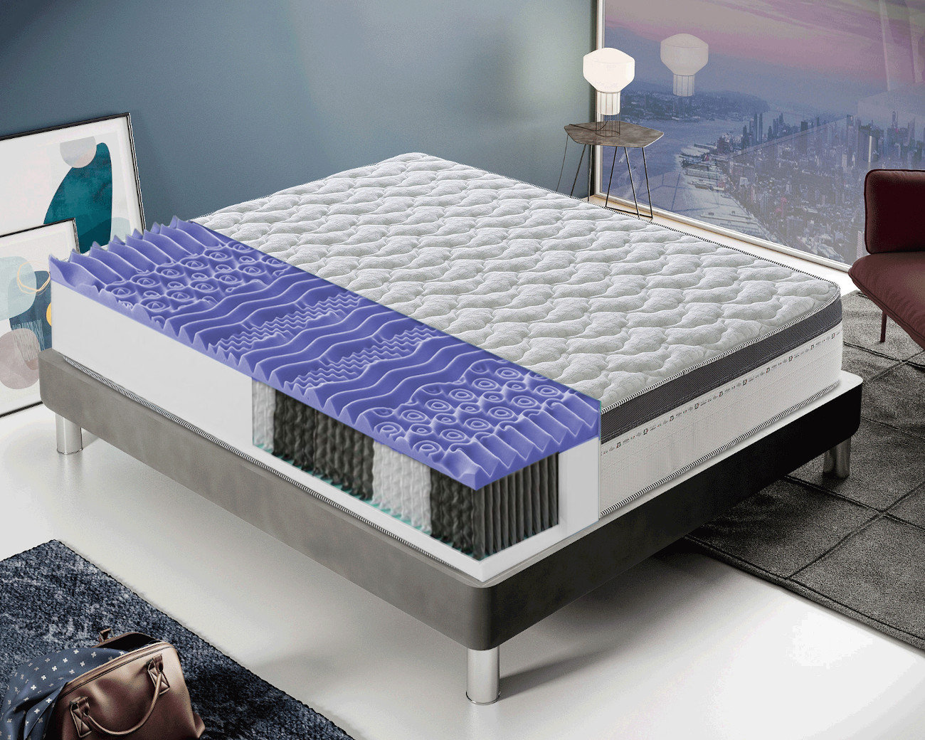 Symple Stuff Torry Pocket Spring Mattress - 28 cm High - With 7 cm ...