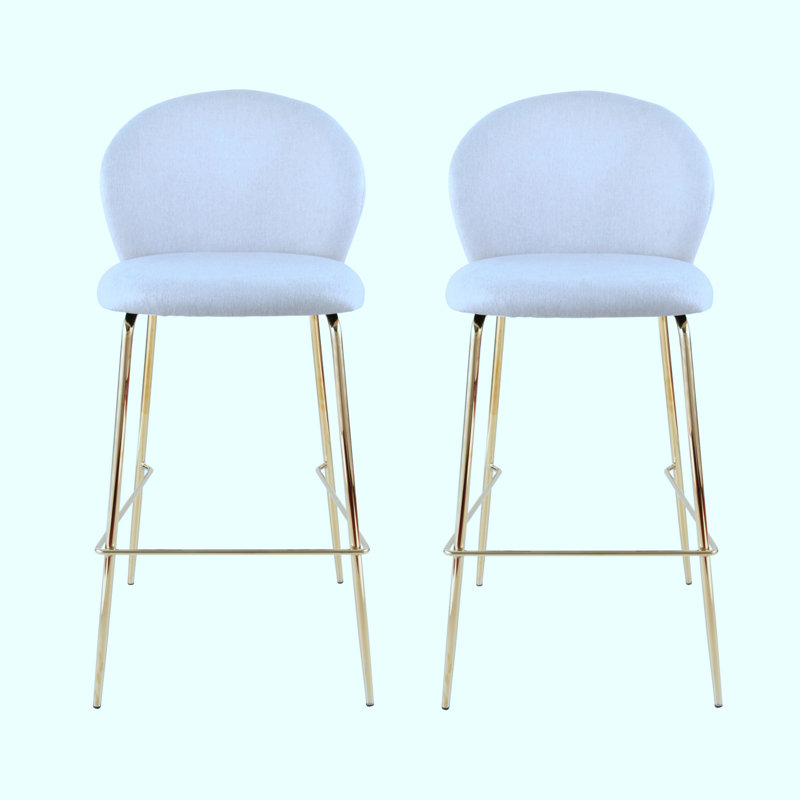 Ensemble de 2 tabourets de bar à structure métallique avec coussin moelleux