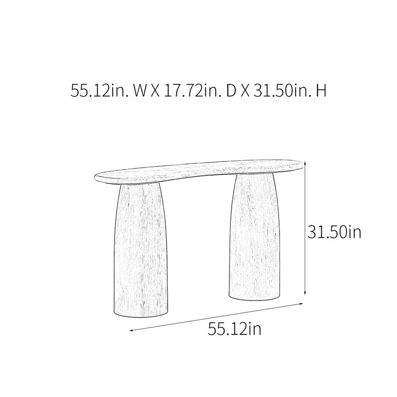 Console Retro Minimalist Art, H 31,5 po x l 55,12 po x P 17,72 po