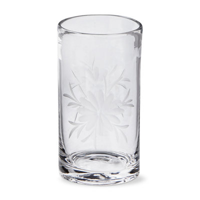 Fleur Etched Glass Tumbler