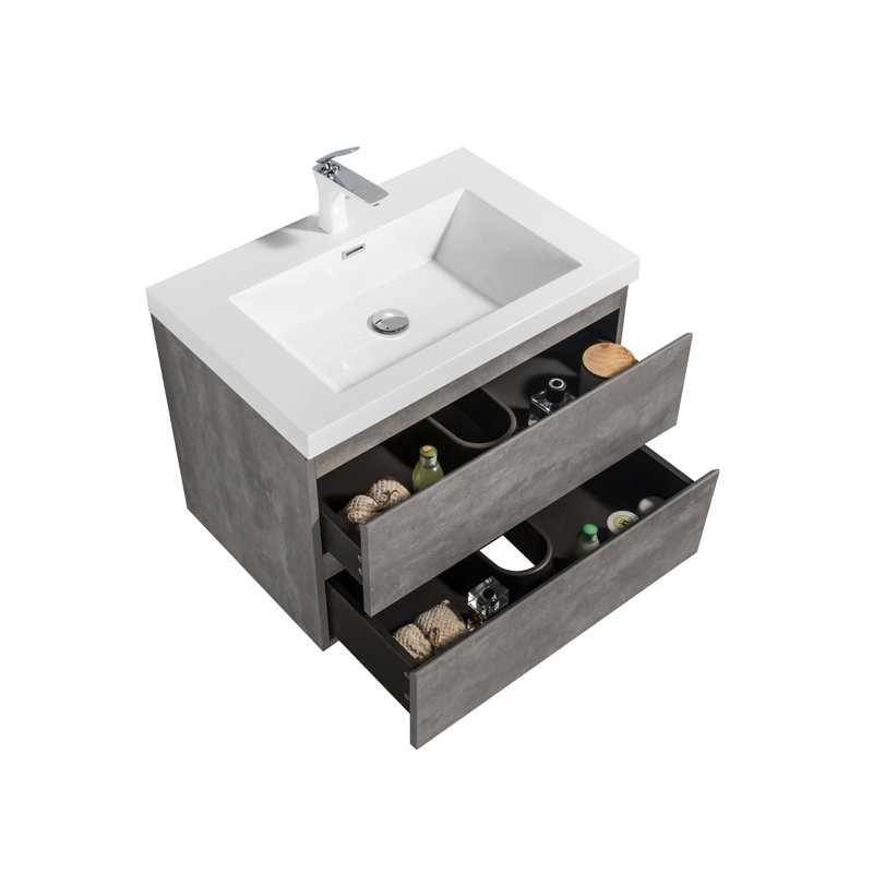 Cono 29.5" Wall-Mounted Single Bathroom Vanity Set