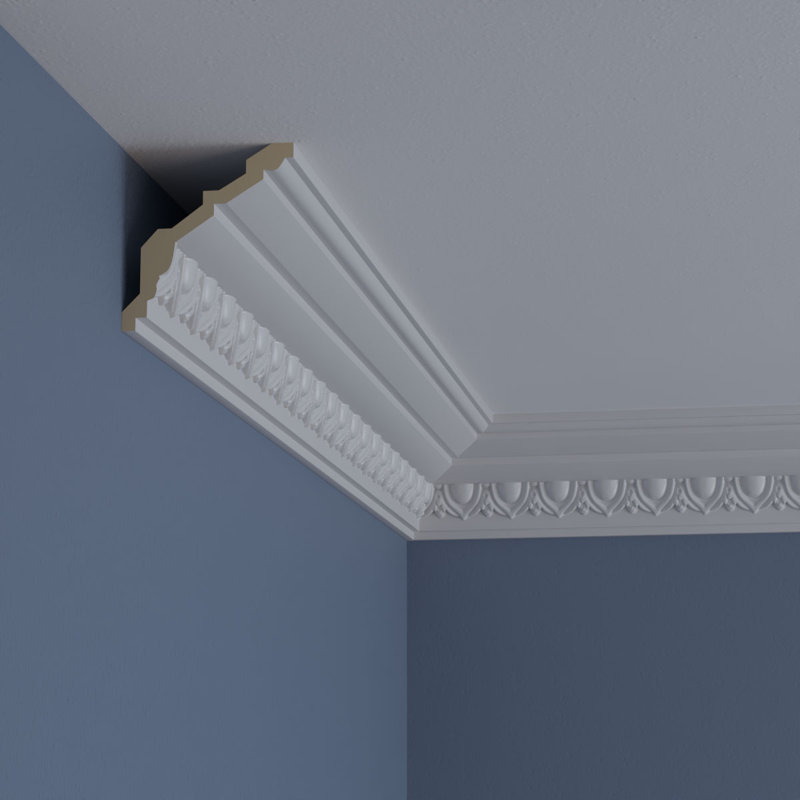 Primed White Polyurethane Egg and Dart Crown Moulding