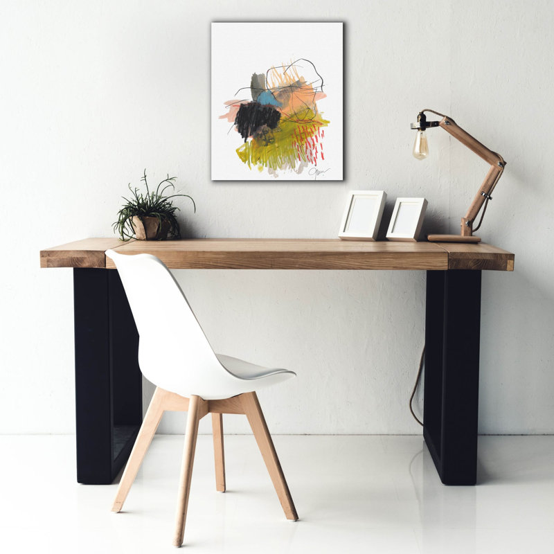 «Abstract Landscape No. 30» par Jan Weiss, art mural sur toile, H 24 po x l 20 po x P 0,75 po