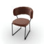 Quadrotta Upholstered Chair with Metal Frame and Plush Back