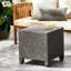 Table d'appoint - Table cubique noire en PE avec structure en fer, 45,7 x 45,7 x 45,7 cm, élégante et facile à monter - Aucun assemblage requis pour plus de commodité