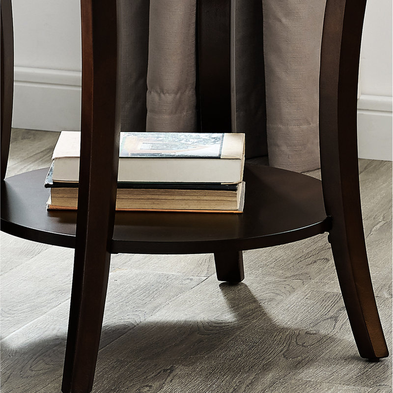 Table de bout ovale à tablette - plateau en placage de bois de bouleau et espace suffisant l 23 po x P 23,5 po H Design moderne Finition extra-confort X contemporaine
