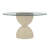 Trevor Round Glass Top Solid Wood Base Dining Table