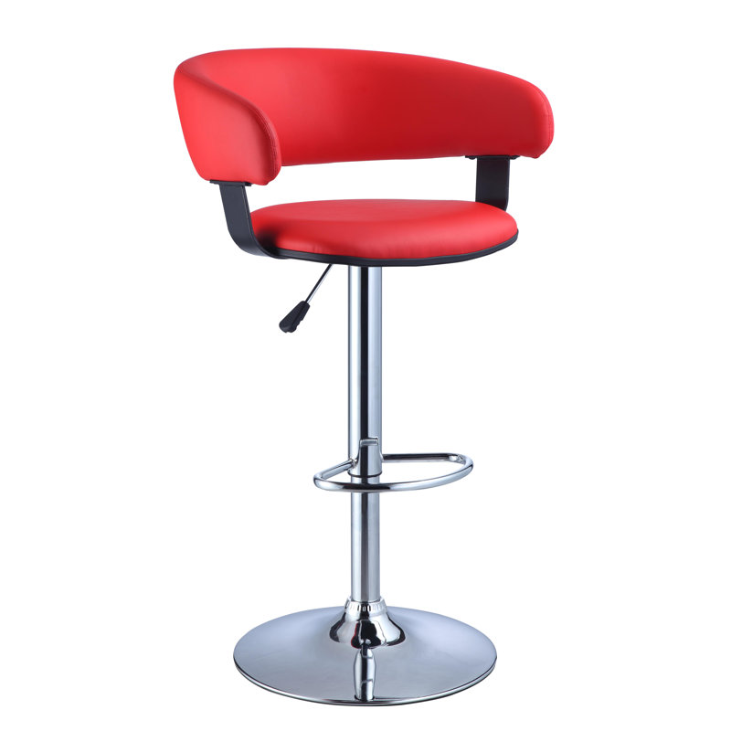 Tabouret de bar pivotant réglable en hauteur Carmelyn, Rouge