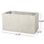 L 31,11 po x P 15,59 po H 16 po Béton léger - Oxyde de magnésium blanc pour panier d'extérieur