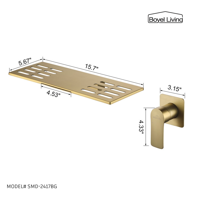 Wall Mounted Optional Single-handle Bathroom Faucet, Brush Gold
