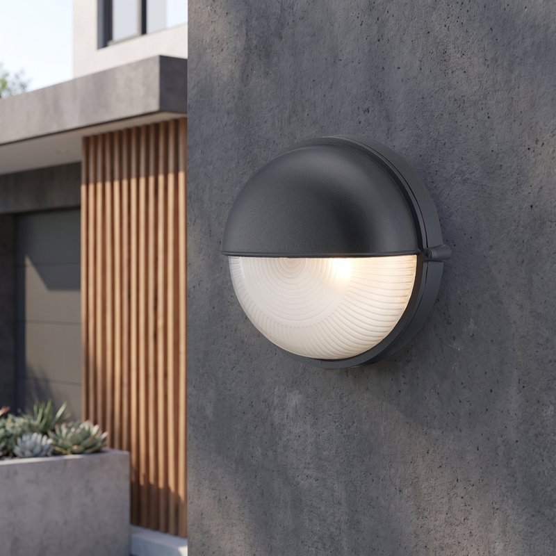 Luminaire d’extérieur à cloison 1 lumière 6,89 po Zwilling, Noir