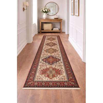 One-of-a-Kind Cream Traditional 3X12 Oriental Runner Rug