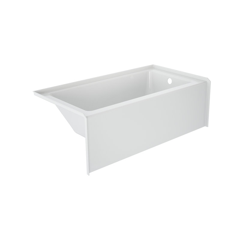 SIGNATURE® Rectangle Flat Front 6030 Skirted Soaking, Right, White