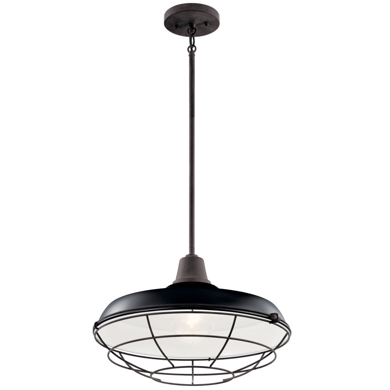 Helmtrud Outdoor Pendant, Black, 47" H x 16.5" W x 16.5" D