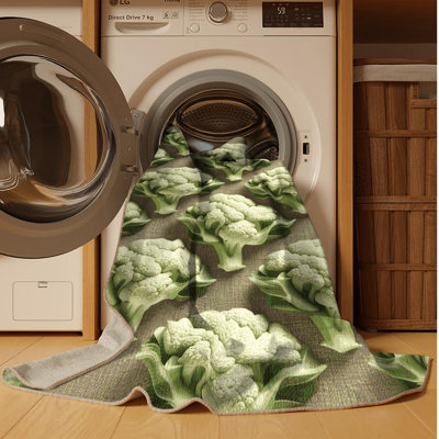  Washable Cauliflower Romanesco Vegetables Area Rug