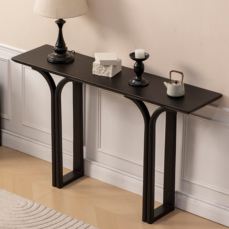 Nouvelle console en bois massif de style chinois, H 29,5 po x l 59 po x P 11,8 po, Noir