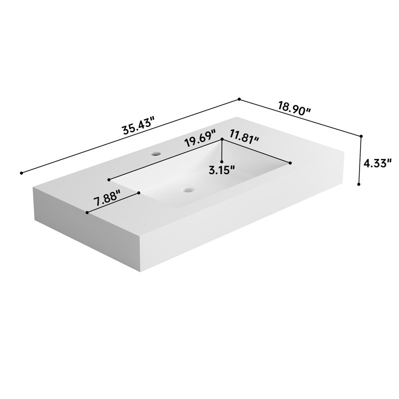 Surface solide, résine de pierre, lavabo de salle de bain, adaptable aux configurations d'aménagement, matériau de surface antitache, fixation murale, modes d'installation du comptoir, style d'apparence épurée, lisse