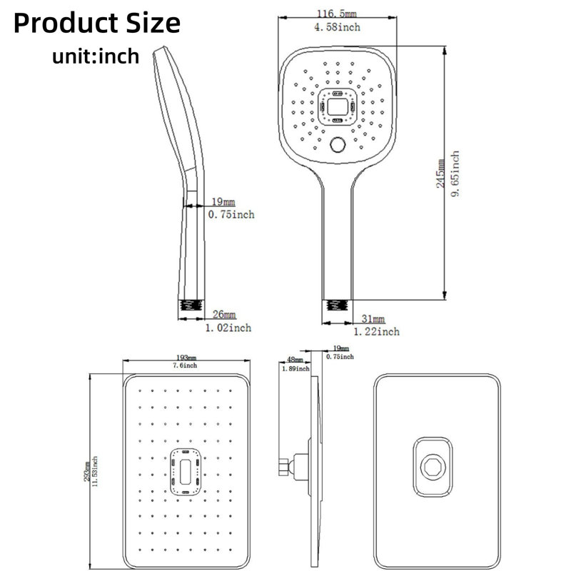 Matte Black Single-Handle Dual-Head Shower System Shower Faucet And Handheld Shower Head Kit (Including Valve)